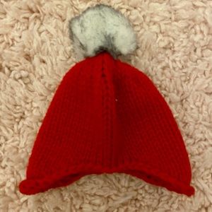 Knit red stocking cap